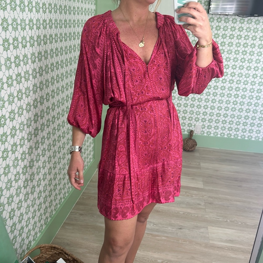 Women's Pink Paisley Mini Dress